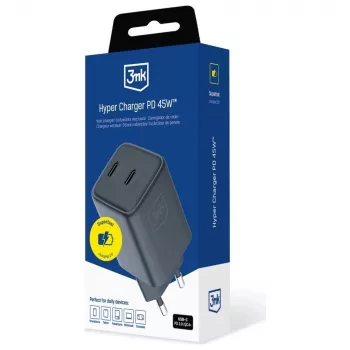 3MK Charger Hyper Charger PD 45W GaN QC4+ PPS — 45W USB-C PD GaN greitasis įkroviklis