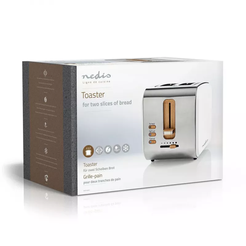 Skrudintuvas Nedis KABT510EWT — 2 riekėms, nerūdijančio plieno korpusas, 900 W, baltas