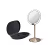 simplehuman sulankstomas veidrodis su jutikliu, 12 cm, įkraunamas, nerūdijantis plienas, rožinis auksas