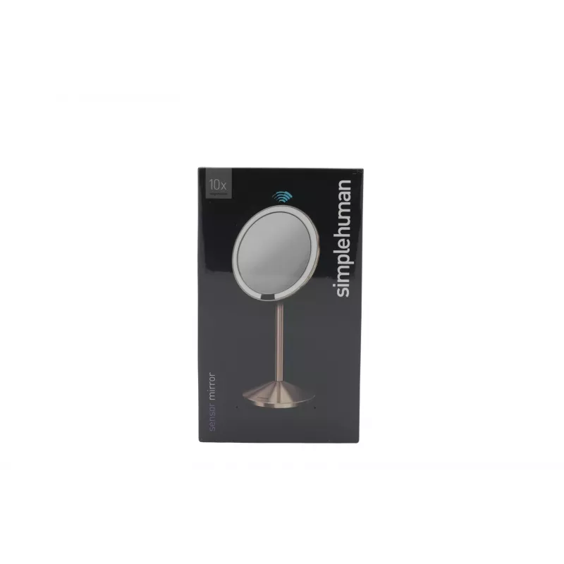 simplehuman sulankstomas veidrodis su jutikliu, 12 cm, įkraunamas, nerūdijantis plienas, rožinis auksas