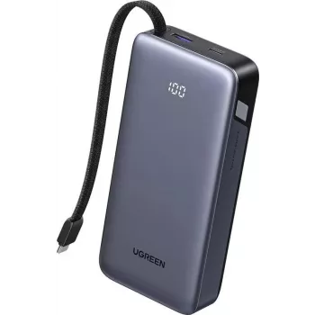UGREEN išorinė baterija 20000mAh PB536 45W nešiojamas įkroviklis, 20000 mAh talpos baterija, 45W išvestis (pilka)