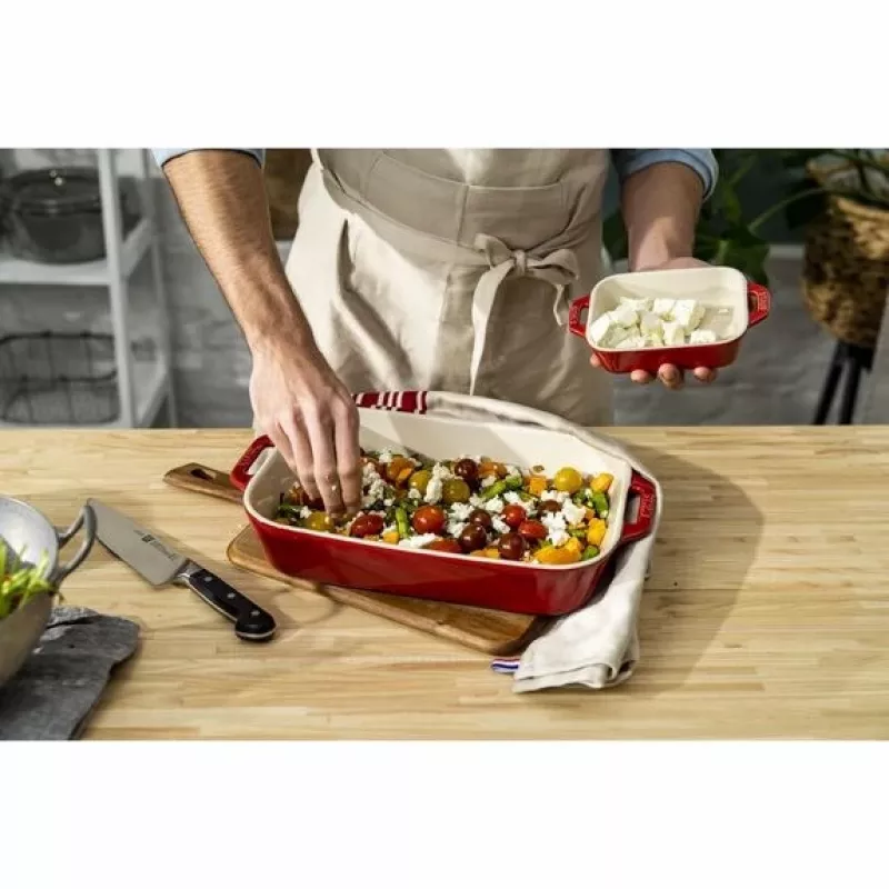 ZWILLING Staub keraminis stačiakampis kepimo rinkinys 3 vnt., raudonas, maks. 300°C