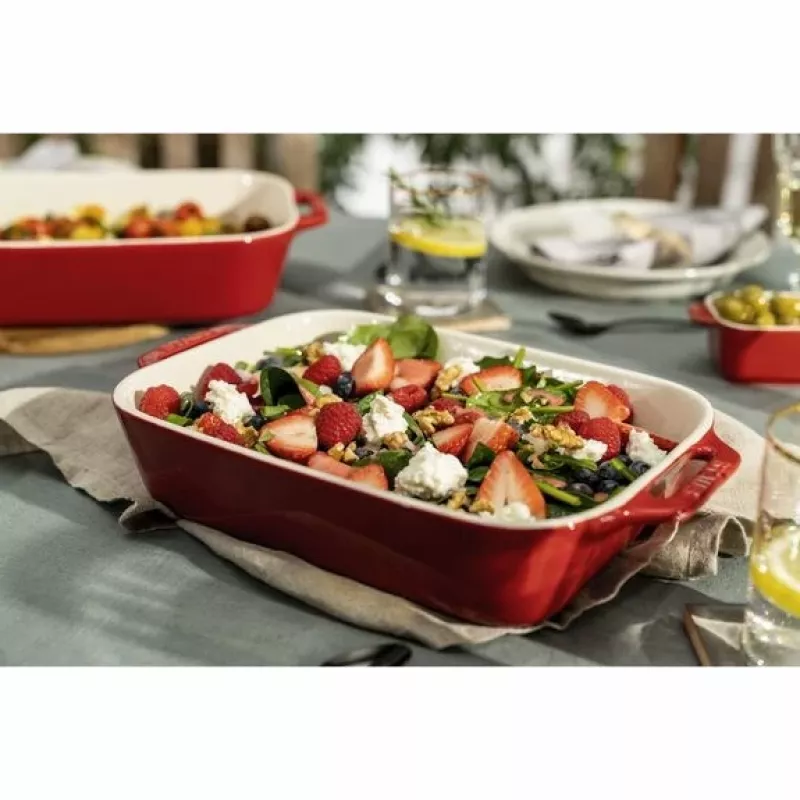 ZWILLING Staub keraminis stačiakampis kepimo rinkinys 3 vnt., raudonas, maks. 300°C