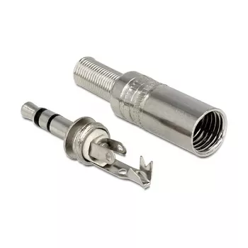 Laidų jungtis DELOCK 65532, 3,5 mm metalinė, sidabrinė