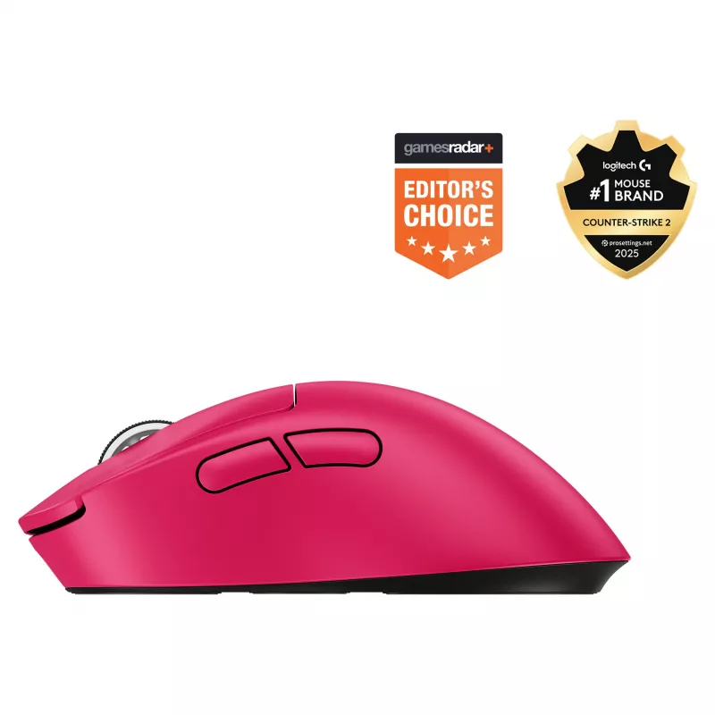 Pelė Logitech G 910-007374 dešiniarankė RF belaidė optinė 44 000 DPI 1 ms 5 mygtukai rausvai violetinė