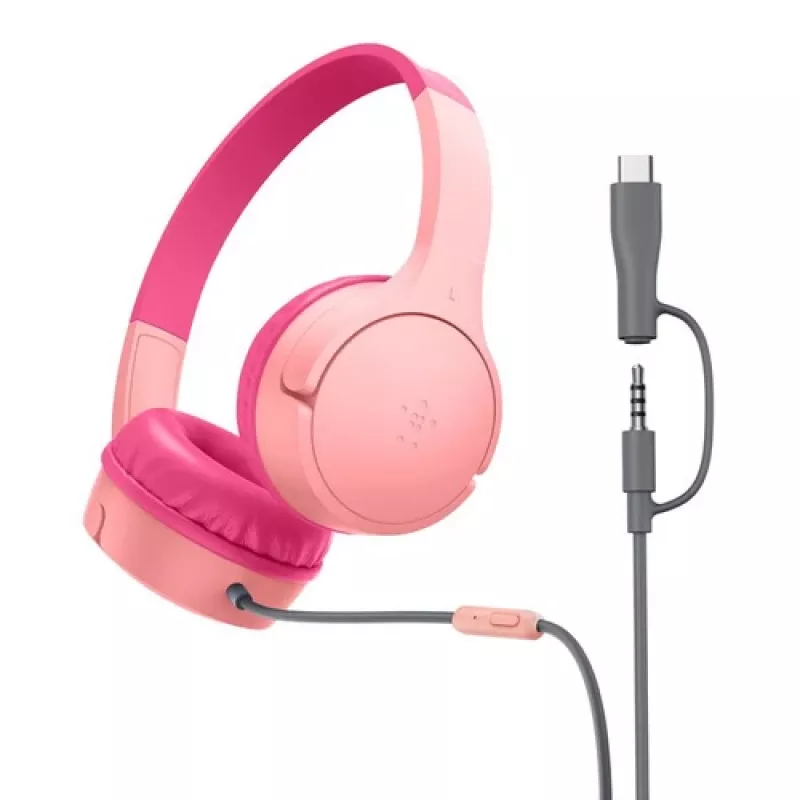Belkin SoundForm laidinės ant ausies dedamos ausinės vaikams, pk.AUD010hqPK