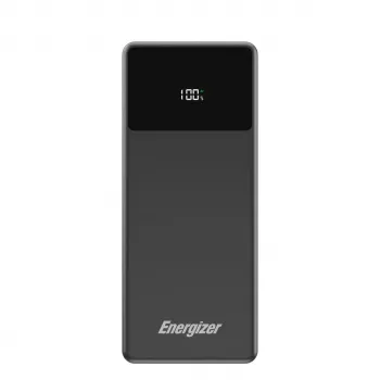 Išorinė baterija Energizer UE27062PQ — 27000 mAh LiPo, 65 W bendra išvestis, 3 įrenginiai, juoda