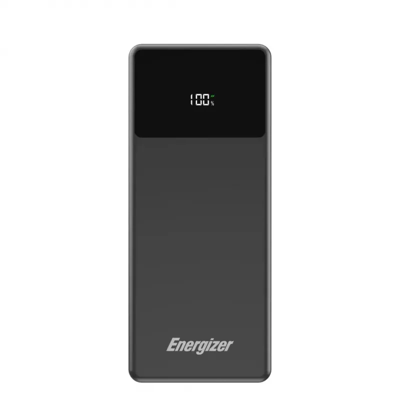 Išorinė baterija Energizer UE27062PQ — 27000 mAh LiPo, 65 W bendra išvestis, 3 įrenginiai, juoda