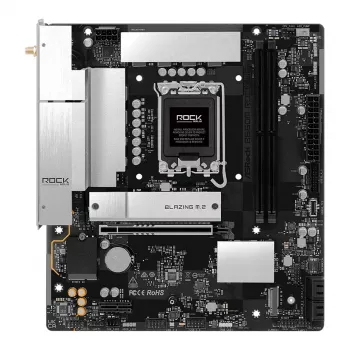 ASRock B860M Rock WiFi pagrindinė plokštė (mATX, Intel LGA 1851, DDR5, HDMI, DisplayPort)
