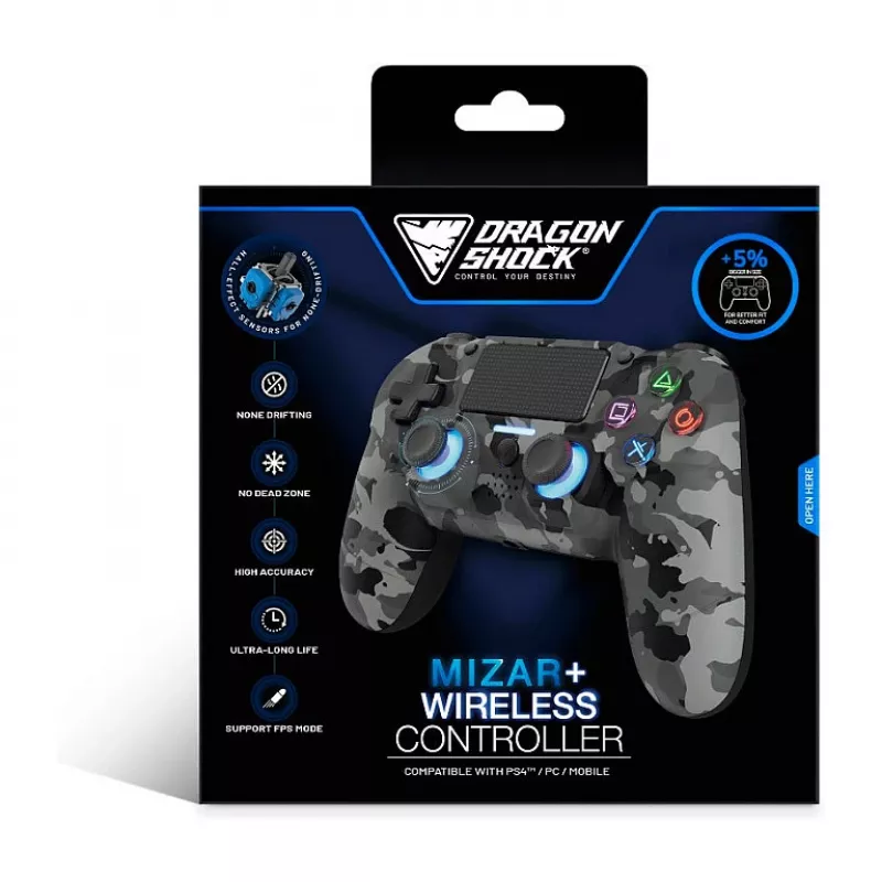 Dragonshock valdiklis Mizar+ belaidis pilkas kamufliažas PS4 / PC