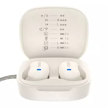 Ausinės Belkin SoundForm Anywhere — į ausis įdedamos laidinės ir belaidės (USB-C, Bluetooth), baltos, 4 g