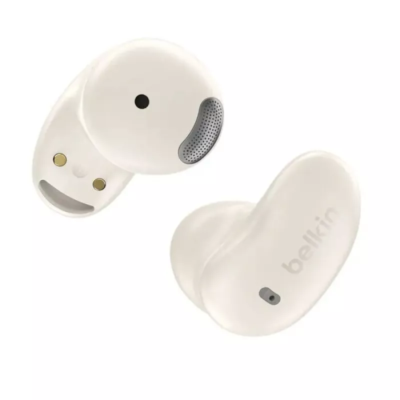 Ausinės Belkin SoundForm Anywhere — į ausis įdedamos laidinės ir belaidės (USB-C, Bluetooth), baltos, 4 g