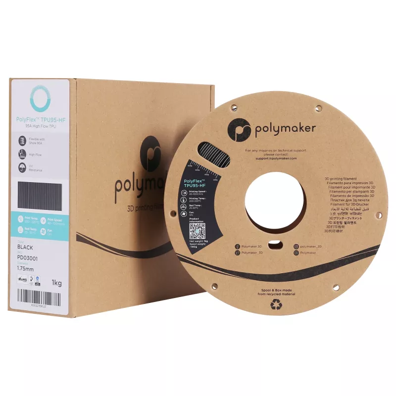 3D spausdinimo medžiaga Polymaker PD03001 Juoda 1 kg 1,75 mm