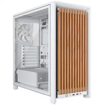 Vidutinio bokšto PC korpusas CORSAIR FRAME 4000D RS Wood Balta/Ažuolas, suderinamas su ATX, grūdintas stiklas