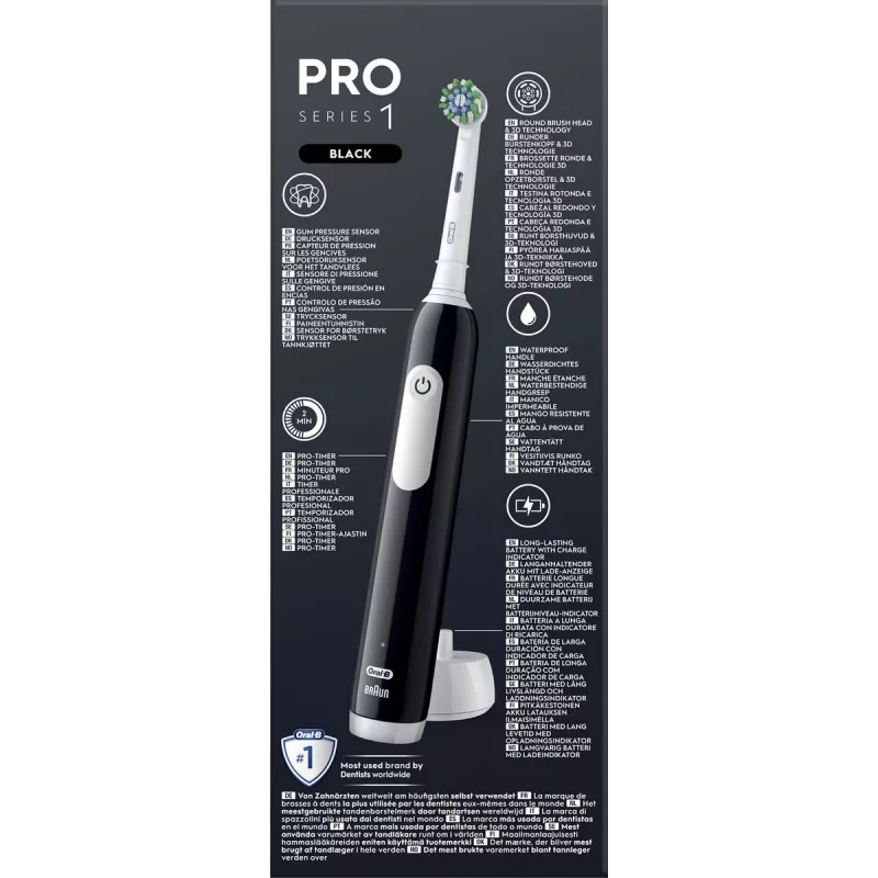 Elektrinis dantų šepetėlis BRAUN Oral-B Pro Series 1, juodas