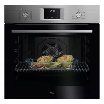 Įmontuojama elektrinė orkaitė AEG Series 5000 OU5AB20SM — 72 l, A+, nerūdijantis plienas/juoda, jutikliniai ir sukamieji valdikliai