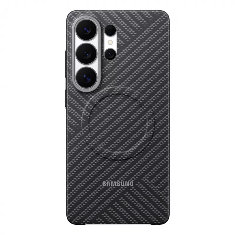 Samsung anglies pluošto magnetinis dėklas Galaxy S26 Ultra, tamsiai pilkas