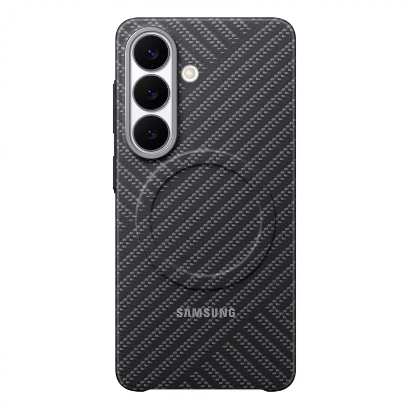 „Samsung“ anglies pluošto magnetinis dėklas „Galaxy S26“, tamsiai pilkas