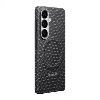 „Samsung“ anglies pluošto magnetinis dėklas „Galaxy S26“, tamsiai pilkas