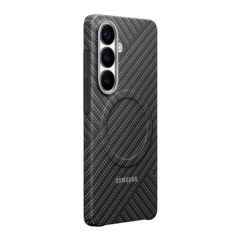 „Samsung“ anglies pluošto magnetinis dėklas „Galaxy S26“, tamsiai pilkas