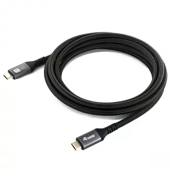 EQUIP USB4 Gen 2x2 C–C kabelis 3,0 m, PD 100 W, 4K/60 Hz, 20 Gbps, juodas
