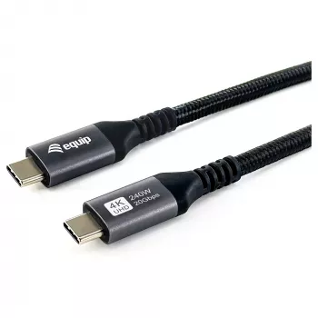 EQUIP USB4 Gen 2x2 C–C kabelis 3,0 m, PD 100 W, 4K/60 Hz, 20 Gbps, juodas