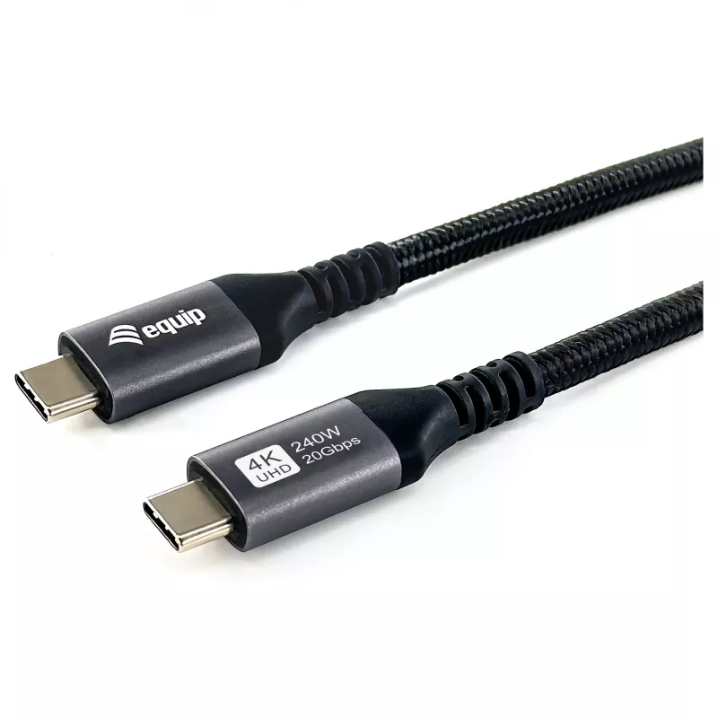 EQUIP USB4 Gen 2x2 C–C kabelis 3,0 m, PD 100 W, 4K/60 Hz, 20 Gbps, juodas