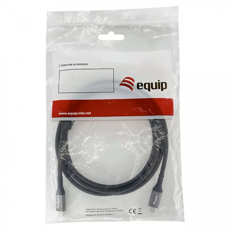 EQUIP USB4 Gen 2x2 C–C kabelis 3,0 m, PD 100 W, 4K/60 Hz, 20 Gbps, juodas
