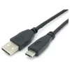 EQUIP USB 2.0 laidas C į A, kištukas-kištukas, 0,3 m, USB 2.0 480 Mbps, nikeliuoti kontaktai, juodas