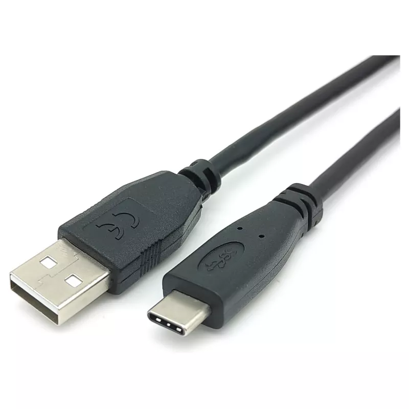 EQUIP USB 2.0 laidas C į A, kištukas-kištukas, 0,3 m, USB 2.0 480 Mbps, nikeliuoti kontaktai, juodas