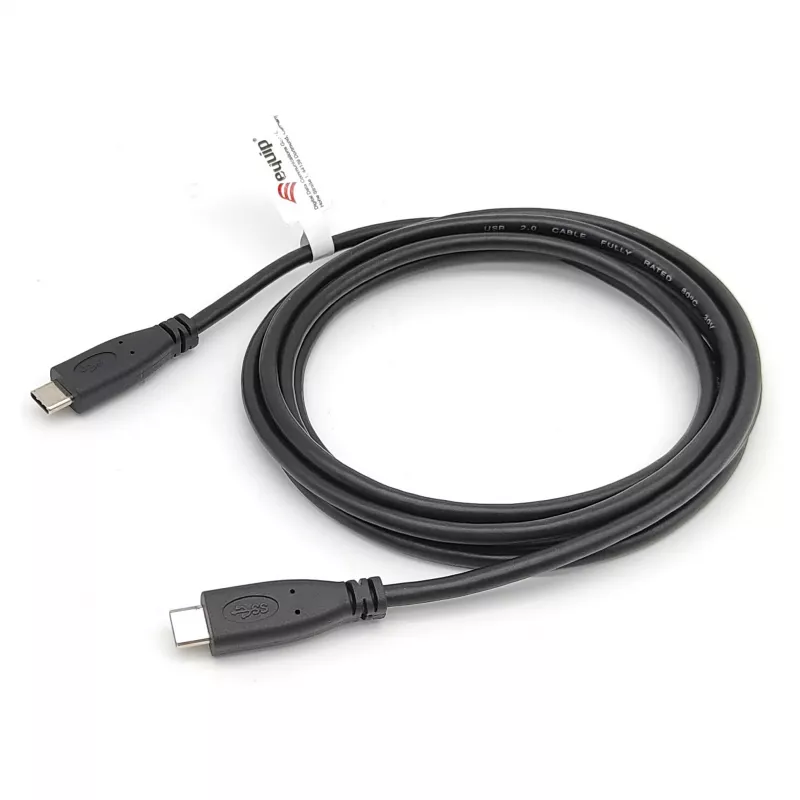 EQUIP USB 2.0 Type-C į Type-C laidas V/V 0,3 m PD 60 W, 0,48 Gbit/s, nikeliuoti kontaktai, juodas
