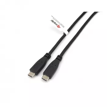 EQUIP USB 2.0 Type-C į Type-C laidas V/V 0,3 m PD 60 W, 0,48 Gbit/s, nikeliuoti kontaktai, juodas