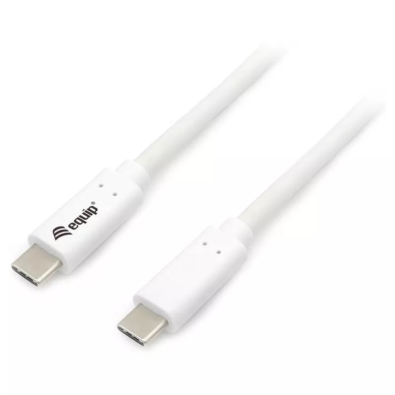 EQUIP USB 3.2 Gen 1 Type-C–Type-C laidas 0,5 m PD 60 W 5 Gbps baltas