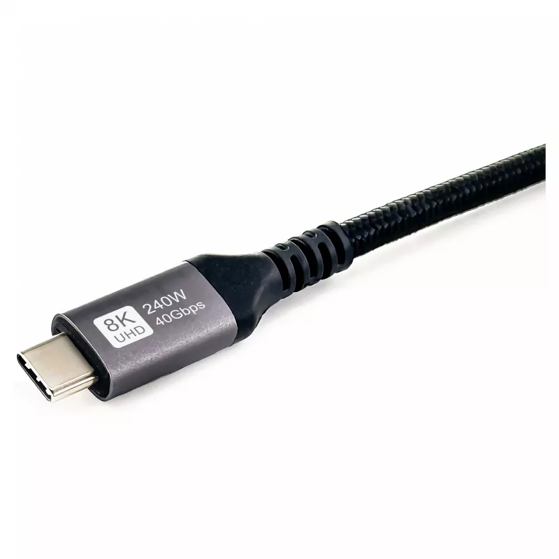 USB4 Gen3x2 C–C laidas EQUIP 128380, 0,5 m, PD 3.1 240W, 40 Gbps, 8K/60Hz, juodas