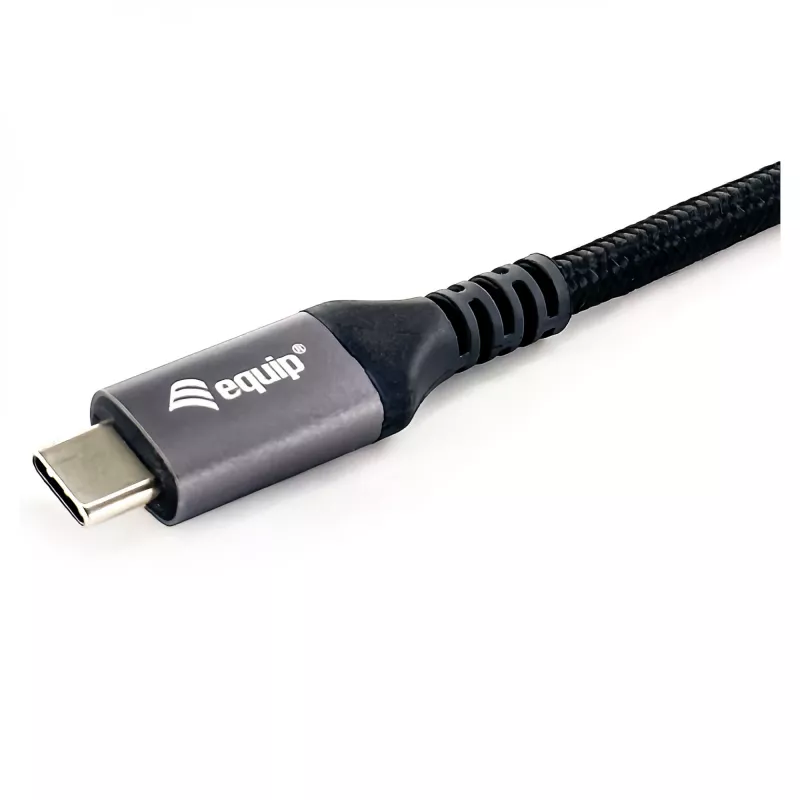 USB4 Gen3x2 C–C laidas EQUIP 128380, 0,5 m, PD 3.1 240W, 40 Gbps, 8K/60Hz, juodas