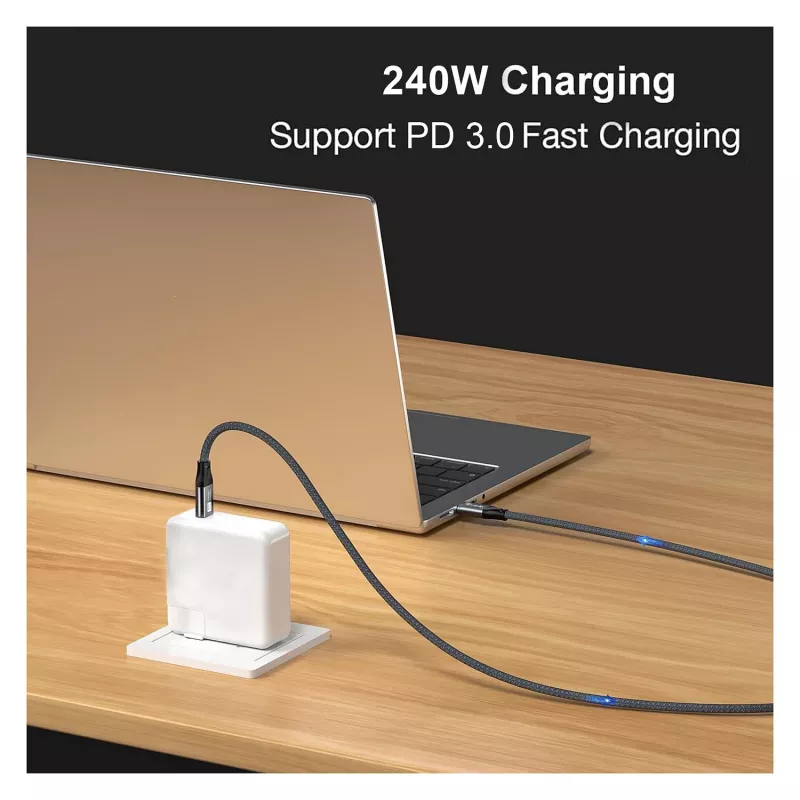 USB4 Gen3x2 C–C laidas EQUIP 128380, 0,5 m, PD 3.1 240W, 40 Gbps, 8K/60Hz, juodas