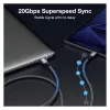 USB4 Gen3x2 C–C laidas EQUIP 128380, 0,5 m, PD 3.1 240W, 40 Gbps, 8K/60Hz, juodas