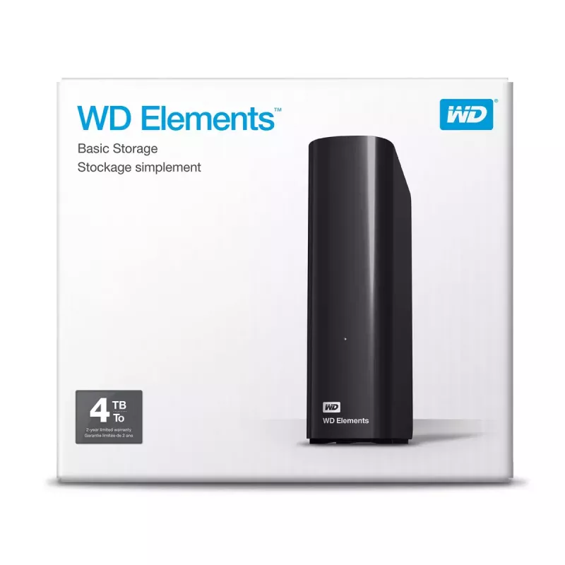 External Hard Drive Western Digital 4TB USB 3.2 Gen 1 WDBWLG0040HBK-EESN