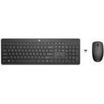 Klaviatūros ir belaidės pelės rinkinys HP 235 — pilno dydžio klaviatūra, RF belaidis, juodas