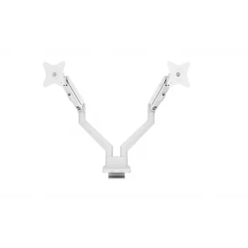 Monitoriaus stalinis laikiklis Arozzi AZ-ALZARE-NEO-DUO-WT 2 ekranams, iki 81,3 cm (32 col.), 18 kg bendra apkrova, VESA 75x75–100x100, baltas