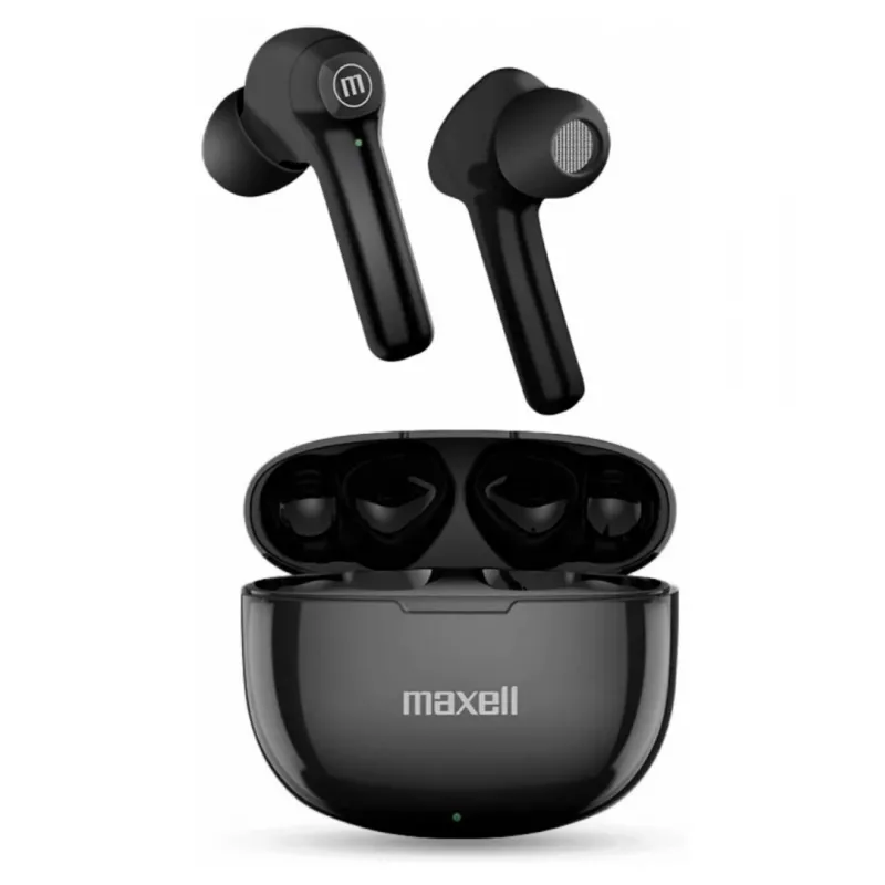 Maxell Dynamic+ belaidės ausinės su įkrovimo dėklu, Bluetooth, juodos