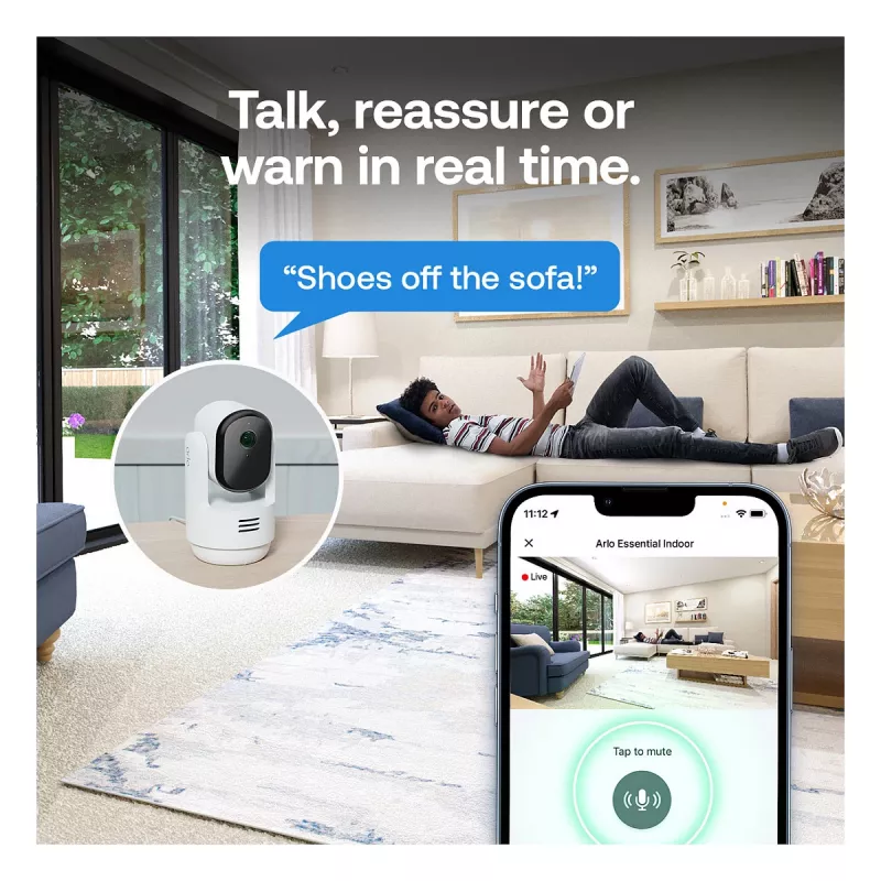 ARLO Essential 3 2K Pan-Tilt-Zoom Indoor Security Camera