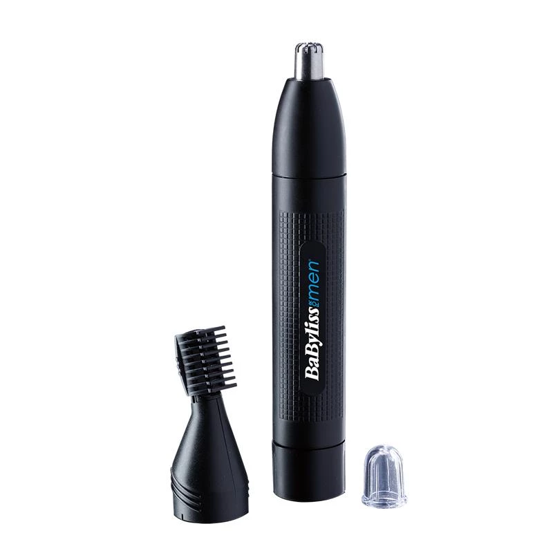 Precision trimmer BABYLISS E652E for ear and nose, Juoda, AA baterija