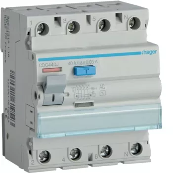 Nuotėkio srovės relė Hager CD441J 30 mA 4×40 A AC