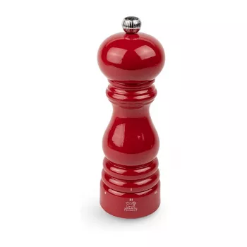 Pipirų malūnėlis PEUGEOT Paris 18 cm uSelect, raudonas lakuotas medis, reguliuojamas malimo laipsnis
