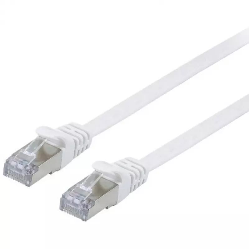 Tinklo kabelis Equip Cat.6A U/FTP plokščias komutacinis kabelis RJ-45 10 m baltas