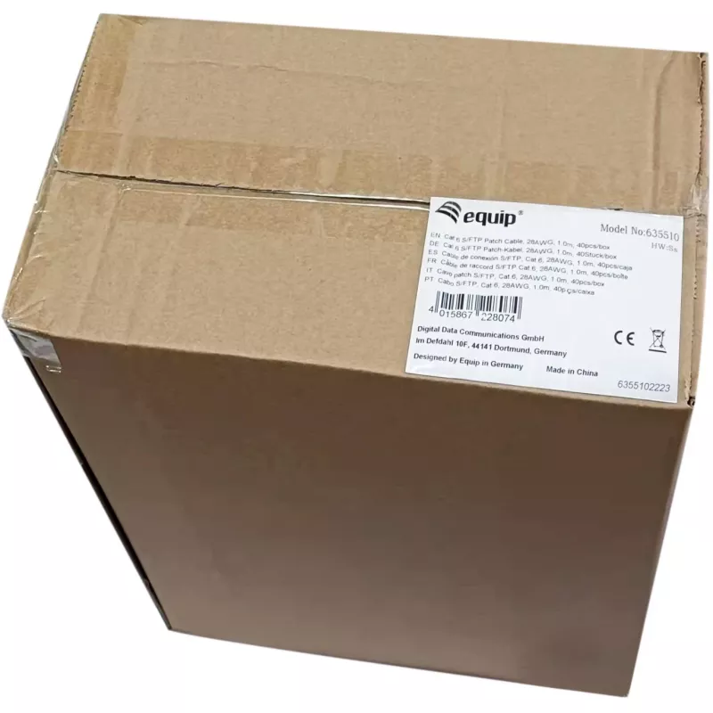 Tinklo kabelis Equip Cat.6 S/FTP komutacinis kabelis RJ-45 1 m baltas