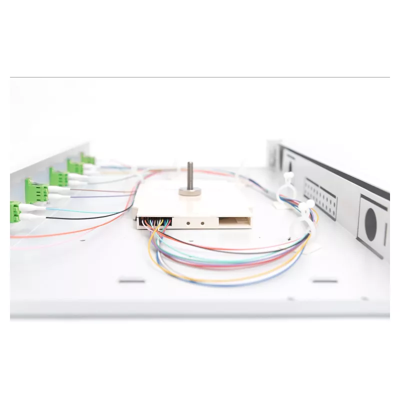 Šviesolaidžio sujungimo dėžutė DIGITUS DN-96330/9APC 1U, su 6x LC-APC DX, OS2, polimeras / plienas, šviesiai pilka