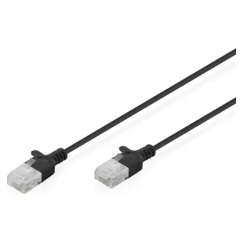 komutacinis kabelis DIGITUS CAT 6 U-UTP plonas, 0,3 m, mėlynas
