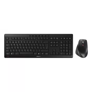 Klaviatūros ir pelės rinkinys Cherry STREAM DESKTOP COMFORT — pilno dydžio 100%, belaidis RF, 114 klavišų, žirkliniai jungikliai, QWERTY, juodas